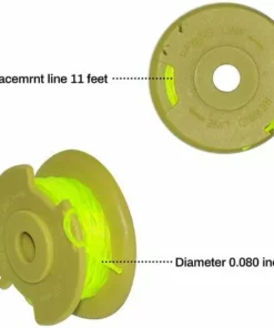 ENLENK 6 Pièces Bobine De Tondeuse, Couvercle De Bobine De Tondeuse, Bobine De Remplacement De Tondeuse, Bobine De Tondeuse De Ø 2mm De Diamètre Pour Ryobi 18v 24v 40v, AC80RL3 -Débroussailleuse Soldes Magasin 58844874 2