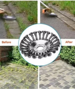 HIASDFLS Brosse À Mauvaises Herbes Pour Débroussailleuse 200 X 25,4 Mm, Brosse De Tondeuse À Gazon,​Tete De Coupe Mauvaises Herbes -Débroussailleuse Soldes Magasin 59008290 4