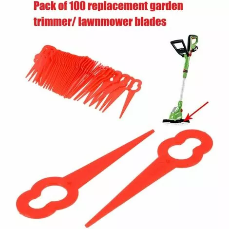 QERSTA 100 Pièces Lames De Coupe En Plastique, 76mm Lames De Tondeuse à Gazon Coupe-Herbe Pour Trim Lawn Garden Plant (Rouge) 5 QERSTA 100 Pièces Lames De Coupe En Plastique, 76mm Lames De Tondeuse à Gazon Coupe-Herbe Pour Trim Lawn Garden Plant (Rouge) – Image 3