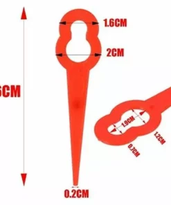 QERSTA 100 Pièces Lames De Coupe En Plastique, 76mm Lames De Tondeuse à Gazon Coupe-Herbe Pour Trim Lawn Garden Plant (Rouge) 10 QERSTA 100 Pièces Lames De Coupe En Plastique, 76mm Lames De Tondeuse à Gazon Coupe-Herbe Pour Trim Lawn Garden Plant (Rouge) -Débroussailleuse Soldes Magasin 59161899 4