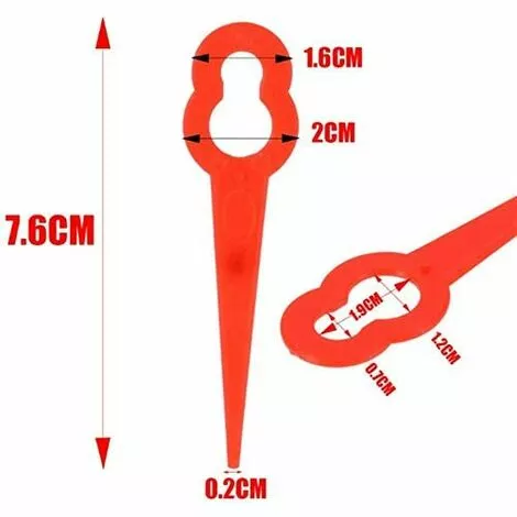 QERSTA 100 Pièces Lames De Coupe En Plastique, 76mm Lames De Tondeuse à Gazon Coupe-Herbe Pour Trim Lawn Garden Plant (Rouge) 6 QERSTA 100 Pièces Lames De Coupe En Plastique, 76mm Lames De Tondeuse à Gazon Coupe-Herbe Pour Trim Lawn Garden Plant (Rouge) – Image 4