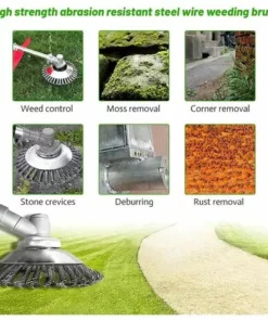 LONGZIMING Brosse De Débroussailleuse,  Tête Brosse Désherbage, Brosse à Mauvaises Herbes Pour Débroussailleuse, Brosse De Désherbage Fil D'acier, Environ 6 Pouces, Accessoires De Tondeuse à Gazon -Débroussailleuse Soldes Magasin 59484167 4