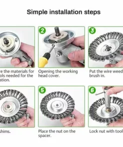 LONGZIMING Brosse De Débroussailleuse,  Tête Brosse Désherbage, Brosse à Mauvaises Herbes Pour Débroussailleuse, Brosse De Désherbage Fil D'acier, Environ 6 Pouces, Accessoires De Tondeuse à Gazon -Débroussailleuse Soldes Magasin 59484167 5