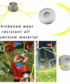 FLYME Tête De Fil En Aluminium, Tête De Coupe Universelle à 4 Fils, Tête De Tondeuse à Gazon En Aluminium, Tête De Tondeuse à Gazon, Tête De Débroussailleuse Pour Jardin, Pelouse, Cour -Débroussailleuse Soldes Magasin 59713216 5