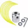 LangRay Tête De Ligne En Aluminium Tête De Tondeuse Tête De Tondeuse à Gazon Bobine Ligne En Nylon Pour Kit De Coupe-Herbe Débroussailleuse à Essence Avec 1 Tête De Ligne + 8 Lignes