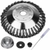 DECKON 8'' Kit De Brosse De Débroussailleuse à Gazon, 200x25,4mm Brosse à Désherber Ronde Pour éliminer Les Mauvaises Herbes, Tête Brosse Avec Roue En Fil D'acier Massif Pour Jardin Agriculture(8 Pouce) -Débroussailleuse Soldes Magasin 59945349 1