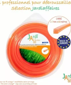 JARDIAFFAIRES Fil Pro Pour Débroussailleuse Carré Diam 2.7 Mm X 60 Mètres -Débroussailleuse Soldes Magasin 59989090 3
