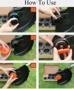 DENUOTOP Fil (4 Couvre-bobines + 4 Ressorts) Capuchon De Bobine De Rechange Pour Compatibles Avec Black Decker GH900 LST201 GH600 NST2018 CST2000, Couvre-bouchon Weed Eater Wacker Cap -Débroussailleuse Soldes Magasin 60007131 5