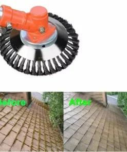 DENUOTOP Outillage De Jardin Brosse De Débroussailleuse à Gazon, 150x25.4mm Brosse à Désherber Ronde Pour éliminer Les Mauvaises Herbes, Tête Brosse Rotative Avec Roue En Fil D'acier Massif Pour Jardin Agriculture(150 Mm) -Débroussailleuse Soldes Magasin 60008422 3