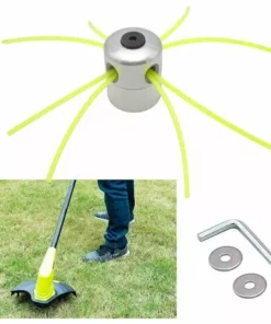 MINKUROW Tête De Ligne En Aluminium Tête De Tondeuse Tête De Tondeuse à Gazon Bobine Ligne En Nylon Pour Kit De Coupe-Herbe Débroussailleuse à Essence Avec 1 Tête De Ligne + 8 Lignes -Débroussailleuse Soldes Magasin 60016447 2