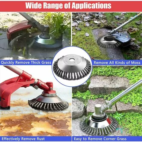 FONTAINEBLEAU Brosse à Mauvaise Herbes, Tête Débroussailleuse Tondeuse à Gazon Brosse 200 X 25 Mm D'alésage. Brosse En Acier Fils Entrelacés,une Pièce,Fonepro 6 FONTAINEBLEAU Brosse à Mauvaise Herbes, Tête Débroussailleuse Tondeuse à Gazon Brosse 200 X 25 Mm D'alésage. Brosse En Acier Fils Entrelacés,une Pièce,Fonepro – Image 4