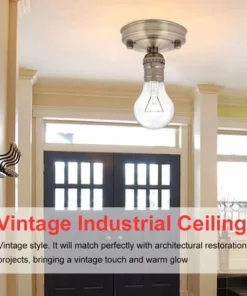 YD E26/E27 Vintage Industriel Plafonnier/applique Murale Support De Base Suspension Ampoule Lampe Douille à Vis Bronze