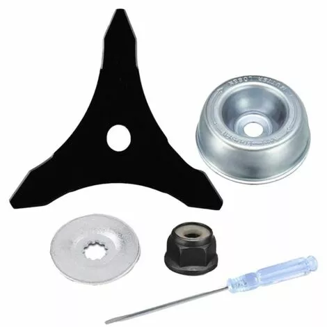 MACARON Lame De Débroussailleuse Avec Kit D'entretien D'accessoire D'adaptateur De Lame De Tondeuse à Gazon De Machine De Jardinage Pour Mauvaises Herbes Fraîches Et Tondeuse LO-Ron 3 MACARON Lame De Débroussailleuse Avec Kit D'entretien D'accessoire D'adaptateur De Lame De Tondeuse à Gazon De Machine De Jardinage Pour Mauvaises Herbes Fraîches Et Tondeuse LO-Ron