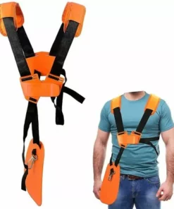 ILOVEMILAN Tondeuse à Fronde - Tondeuse à Harnais à Double épaule Avec Ceinture En Nylon Durable Réglable Pour Débroussailleuse Ou Jardinage (pour Stihl Fs, Tondeuse De La Série Km)