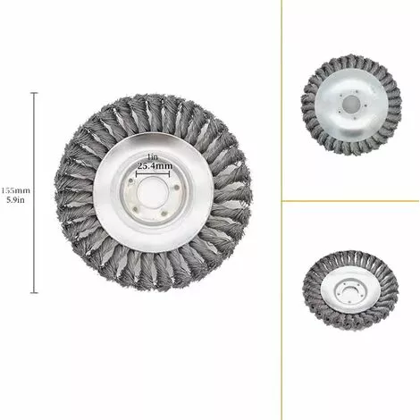 JOORRT Tête Brosse Désherbage 6 Pouces Métallique, Brosse Débroussailleuse De Mauvaises Herbes, Brosse à Désherber Ronde Pour Jardin Rue Agriculture(150 X 25,4mm) 7 JOORRT Tête Brosse Désherbage 6 Pouces Métallique, Brosse Débroussailleuse De Mauvaises Herbes, Brosse à Désherber Ronde Pour Jardin Rue Agriculture(150 X 25,4mm) – Image 5