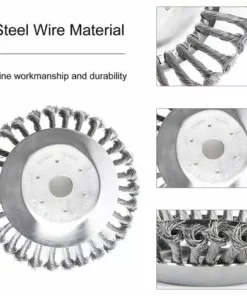 DENUOTOP Brosse De Debroussailleuse Universelle, 200 X 25,4 Mm Brosse De Désherbage, Tête Brosse Désherbage Pour Débroussailleuse Tete Brosse De Debroussailleuse 30 Brins Fil D'acier (8 Pouces)