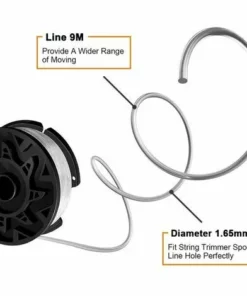 Cisea Lot De 6 Bobines Pour Black Decker Coupe-Bordures,Fil En Nylon, Fil De ⌀1,65 Mm+1 Capuchon +1 Ressort -Débroussailleuse Soldes Magasin 60892962 3