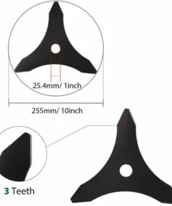 QERSTA Lame De Coupe De Tondeuse à Gazon 10 Pouces à 3 Dents, Brosse De Coupe, Disque De Coupe, Accessoires D'outils De Jardin Domestique -Débroussailleuse Soldes Magasin 61062257 5