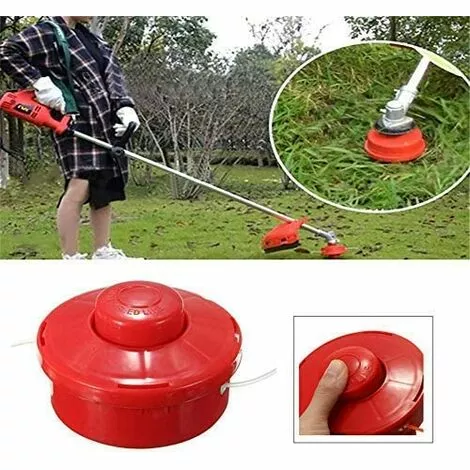 DECKON PC Universel 2 Ligne Bosse En Plastique Strimmer Tête Tondeuses À Gazon Cutter Rouge 3 DECKON PC Universel 2 Ligne Bosse En Plastique Strimmer Tête Tondeuses À Gazon Cutter Rouge