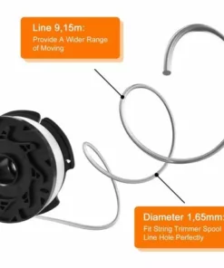 HIASDFLS Bobine Fil Coupe Bordure Pour Black Et Decker Coupe-Bordures, 8 Bobine De Fil Debroussailleuse Avec 2 Couvercle De Bobine Et 2 Ressort -Débroussailleuse Soldes Magasin 61242632 5