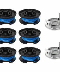 HIASDFLS 8 Pièces Bobine De Rechange Pour Débroussailleuse,Compatible Avec Ryobi One + Ac14Rl3A-18V 24V 40V,Coupe-Fil Sans Fil Line 11Ft,6 Bobines + 2 Capuchons De Coupe