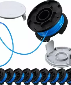 FVBJD 10 Pièces AC14RL3A Ligne De Bobine Coupe-Herbe De Rechange 11 Ft 0,065 Pouce Bobine De Corde D'Herbe Ligne De Bobine De Coupe, 2 Bobine Coupe-Bordures Compatible Avec Ryobi 18V, 24V, 40V