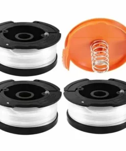 JOORRT 3 Pièces Bobine De Rechange De Tondeuse à Gazon En Nylon Bobine De Fil Debroussailleuse Avec 1 Paquet Capuchon 1 Ressort Bobines De Remplacement De Trimmer