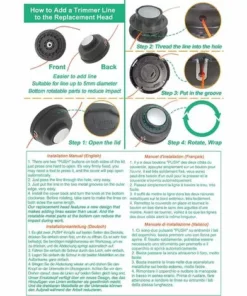 ZOLGINAH M10 X 1,25 à Gauche Tête De Universelle Accessoire Professionnel & Fil De Nylon Rond 2,4 Mm X 15 M Pour Débroussailleuse -Débroussailleuse Soldes Magasin 63760238 3