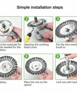 SINCèREETALI Brosse De Débroussailleuse, Tête De Brosse De Désherbage, Brosse De Désherbage De Débroussailleuse, Brosse De Désherbage Métallique, Environ 6 Pouces, Accessoires De Tondeuse à Gazon -Débroussailleuse Soldes Magasin 63814751 4