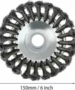 SINCèREETALI Brosse De Débroussailleuse à Gazon, Tête De Coupe Filaire De 15,2 Cm Avec Roue En Fil D'acier Solide, Brosse Ronde En Métal Pour Mauvaises Herbes -Débroussailleuse Soldes Magasin 63819044 2