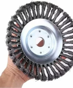SINCèREETALI Brosse De Débroussailleuse à Gazon, Tête De Coupe Filaire De 15,2 Cm Avec Roue En Fil D'acier Solide, Brosse Ronde En Métal Pour Mauvaises Herbes -Débroussailleuse Soldes Magasin 63819044 3