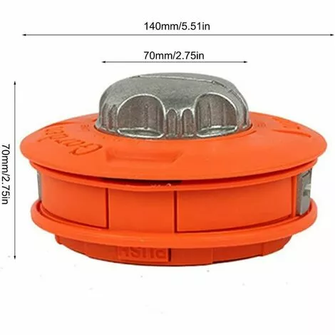 SINCèREETALI Tête De Tondeuse à Gazon - Tête De Coupe Universelle à 2 Lignes, Brosse En Nylon En Aluminium Fileté M10, Bobine De Bosse De Tondeuse (orange) 4 SINCèREETALI Tête De Tondeuse à Gazon - Tête De Coupe Universelle à 2 Lignes, Brosse En Nylon En Aluminium Fileté M10, Bobine De Bosse De Tondeuse (orange) – Image 2