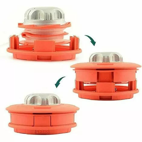 SINCèREETALI Tête De Tondeuse à Gazon - Tête De Coupe Universelle à 2 Lignes, Brosse En Nylon En Aluminium Fileté M10, Bobine De Bosse De Tondeuse (orange) 6 SINCèREETALI Tête De Tondeuse à Gazon - Tête De Coupe Universelle à 2 Lignes, Brosse En Nylon En Aluminium Fileté M10, Bobine De Bosse De Tondeuse (orange) – Image 4