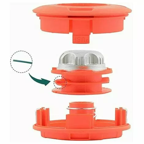 SINCèREETALI Tête De Tondeuse à Gazon - Tête De Coupe Universelle à 2 Lignes, Brosse En Nylon En Aluminium Fileté M10, Bobine De Bosse De Tondeuse (orange) 7 SINCèREETALI Tête De Tondeuse à Gazon - Tête De Coupe Universelle à 2 Lignes, Brosse En Nylon En Aluminium Fileté M10, Bobine De Bosse De Tondeuse (orange) – Image 5