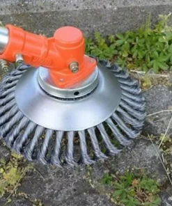 Brosse De Débroussailleuse À Gazon,Tête De Tondeuse À Fil Avec Roue En Fil D'Acier Solide, Brosse À Désherber Ronde En Métal,Outil Multifonctionnel D'Élimination Des Mauvaises Herbes(6 Pouces) Gdrhvfd -Débroussailleuse Soldes Magasin 64072991 4