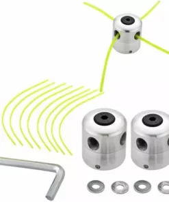 ARC-EN-CIéL Tête De Débroussailleuse Universelle Aluminium Fils Tête Coupe-bordure Tête Double Fil Bobine Tête Fil Nylon Pour Tondeuse, 2 Têtes De Fil + 8 Fils,Arcenciél