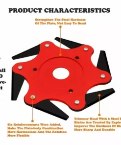 BF Tête De Tondeuse Extérieure Débroussailleuse Lame Accessoires De Tête De Tondeuse à Gazon 6 Rasoir En Acier -Débroussailleuse Soldes Magasin 64388135 3