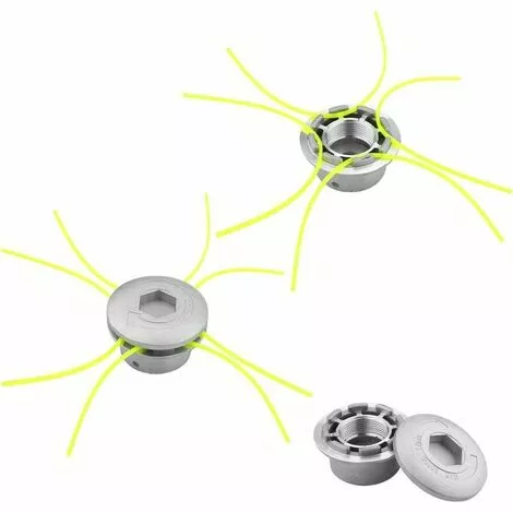 JOORRT Tête De Débroussailleuse Universelle, Tête Coupebordure En Aluminium Fils Pour Débroussailleuse à Essence Tondeuse à Gazon 4 JOORRT Tête De Débroussailleuse Universelle, Tête Coupebordure En Aluminium Fils Pour Débroussailleuse à Essence Tondeuse à Gazon – Image 2