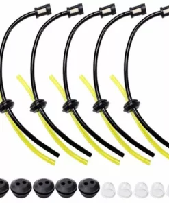 HEGUYEY 5 Ensembles Universel Filtre à Essence Kit, Tube D'étanchéité, Durites D'essence De Tondeuses Avec Poire D Amorçage, Pour Coupe-Herbe, Débroussailleuse, Tronconneuse Taille-Haie
