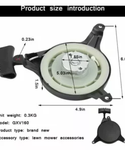 AOUGO Tirez Le Démarreur, Tirez Le Cordon De Démarrage Recoil Pull Starter Assembly Pièces De Rechange Pour Tondeuse à Gazon GXV140 GXV160 GX200 5.5HP 6.5HP Engine Tondeuse à Gazon -Débroussailleuse Soldes Magasin 64902650 4