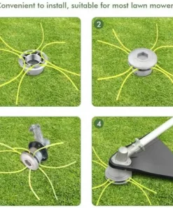 FR-LIFE Tete Debroussailleuse Universelle, Tete Debroussailleuse 4 Fils, Aluminium Tete Fil Débroussailleuse Accessoire De Débroussailleuse Pour Tondeuse à Gazon, 72 X 44.5 Mm 2 Pcs—BR-Vie -Débroussailleuse Soldes Magasin 65031803 5