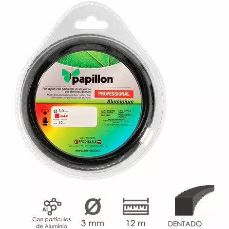 PAPILLON Fil Professionnel Nylon/aluminium Strié Ø 3,0 Mm. Rouleau 12 Mètres 3 PAPILLON Fil Professionnel Nylon/aluminium Strié Ø 3,0 Mm. Rouleau 12 Mètres