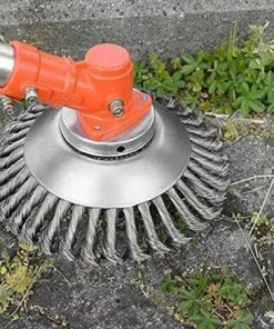 CESIèCLEFOU Tête Brosse Désherbage Pour Débroussailleuse à Gazon De 20 Cm, Avec Contre-écrou Plateau Roue En Fil D’Acier 8 Inch Massif Pour Jardin Et Mauvaises Herbes,rotative De Rechange Pour Tonte Lefou