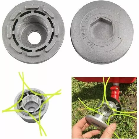 2PCS Tête De Débroussailleuse Aluminium Tête De Coupe Herbe Universelle Pour Accessoires De Tondeuse à Gazon 7.2X4.45cm S'arêern 4 2PCS Tête De Débroussailleuse Aluminium Tête De Coupe Herbe Universelle Pour Accessoires De Tondeuse à Gazon 7.2X4.45cm S'arêern – Image 2