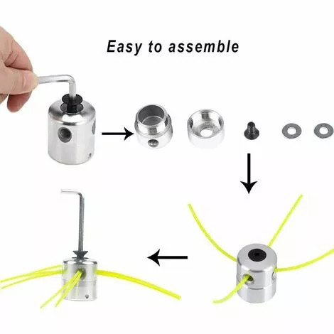2PCS Tête De Débroussailleuse Aluminium Fils Tête Coupe-bordure Universelle Avec Tête Fil Nylon Pour Accessoires De Tondeuse à Gazon S'arêern 6 2PCS Tête De Débroussailleuse Aluminium Fils Tête Coupe-bordure Universelle Avec Tête Fil Nylon Pour Accessoires De Tondeuse à Gazon S'arêern – Image 4