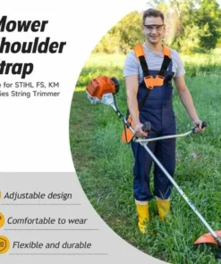 OSQI Tondeuse à Fronde - Tondeuse à Harnais à Double épaule Avec Ceinture En Nylon Durable Réglable Pour Débroussailleuse Ou Jardinage (pour STIHL FS, Tondeuse De La Série Km) -Débroussailleuse Soldes Magasin 65502049 4