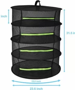 OSQI Étendoir à Herbes Suspendu Étendoir En Maille Pour Plantes Sèche-herbes Filet Sec Pliable Avec Fermeture éclair Pour Graines, Bourgeons, Noix, Plantes Hydroponiques (4 Couches) -Débroussailleuse Soldes Magasin 65506364 2