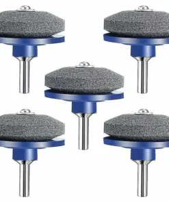 BAICCCF Accessoire Pour Débroussailleuse Affûteur De Lame De Tondeuse à Gazon 5 Pièces Compatible Avec N'importe Quelle Perceuse à Main Perceuse électrique