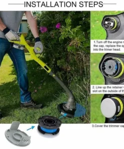 BAICCCF Accessoire Pour Débroussailleuse Ac14rl3a Bobine De Débroussailleuse Compatible Avec Ryobi Weed Eater 18v, 24v, 40v -Débroussailleuse Soldes Magasin 65669587 5