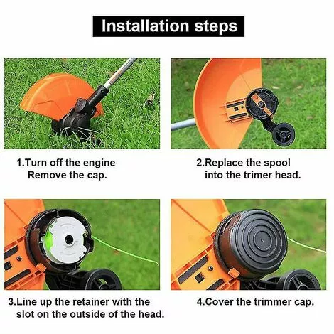 BAICCCF Accessoire Pour Débroussailleuse Lot De 4 Couvercles De Capuchon De Bobine Wa0037, Compatibles Avec Worx Wg184 Wg168 Wg190 Weed Eater 5 BAICCCF Accessoire Pour Débroussailleuse Lot De 4 Couvercles De Capuchon De Bobine Wa0037, Compatibles Avec Worx Wg184 Wg168 Wg190 Weed Eater – Image 3